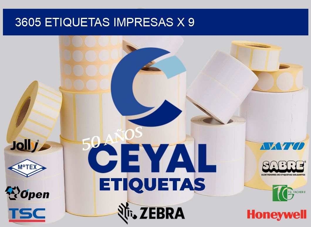 3605 Etiquetas impresas x 9