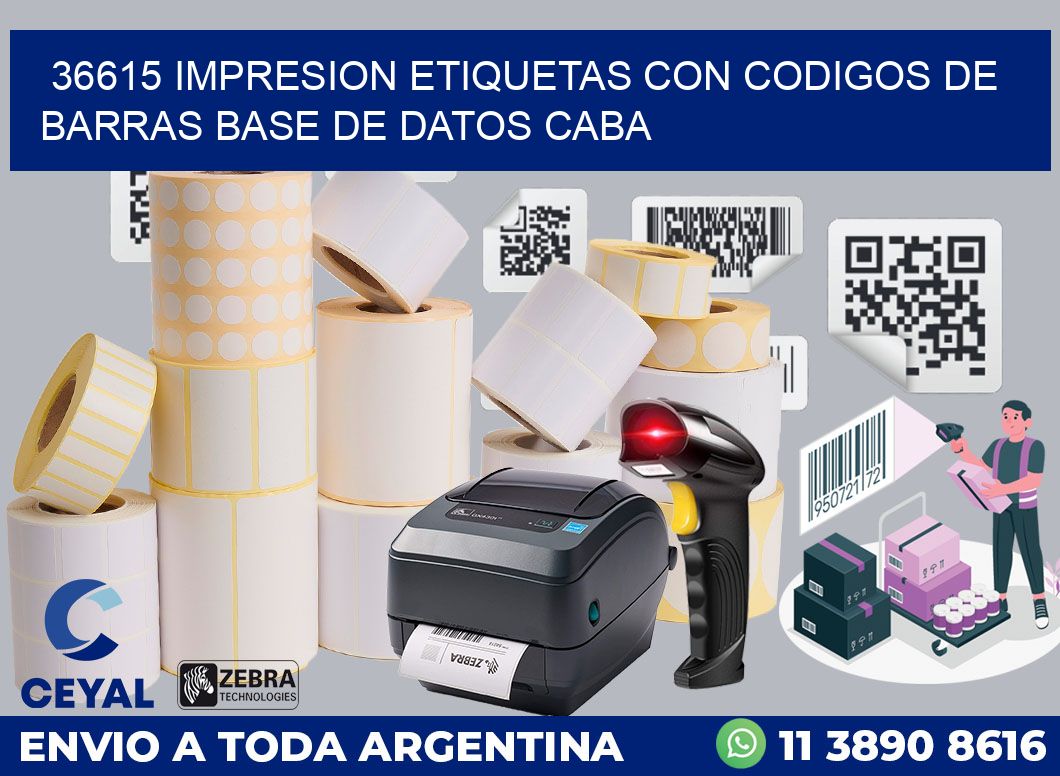 36615 IMPRESION ETIQUETAS CON CODIGOS DE BARRAS BASE DE DATOS CABA