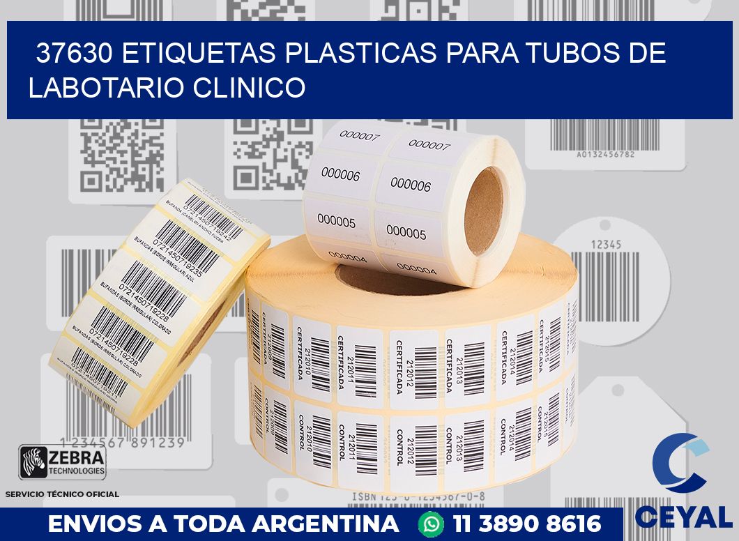37630 ETIQUETAS PLASTICAS PARA TUBOS DE LABOTARIO CLINICO