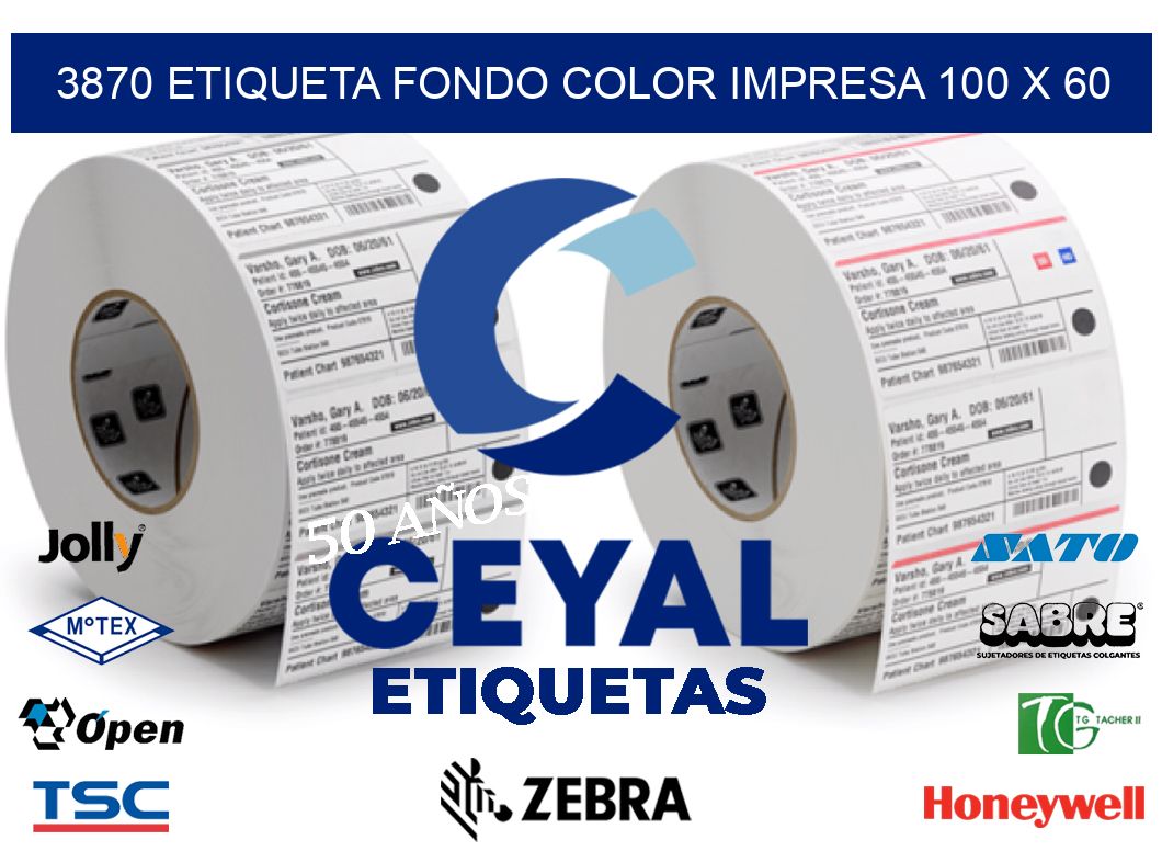 3870 ETIQUETA FONDO COLOR IMPRESA 100 X 60