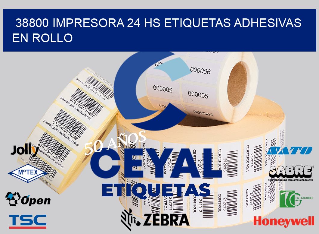 38800 impresora 24 hs etiquetas adhesivas en rollo