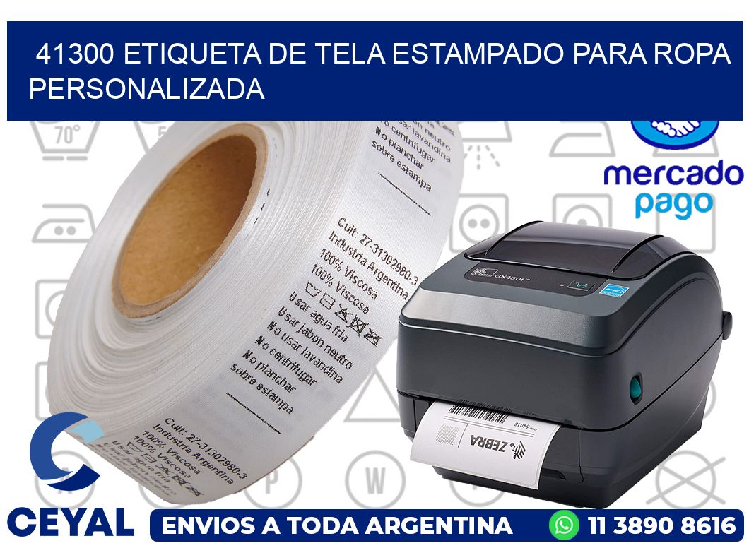 41300 ETIQUETA DE TELA ESTAMPADO PARA ROPA PERSONALIZADA