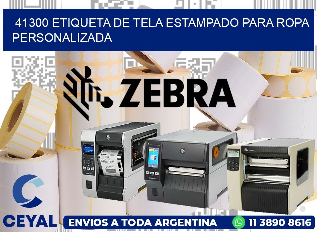 41300 ETIQUETA DE TELA ESTAMPADO PARA ROPA PERSONALIZADA