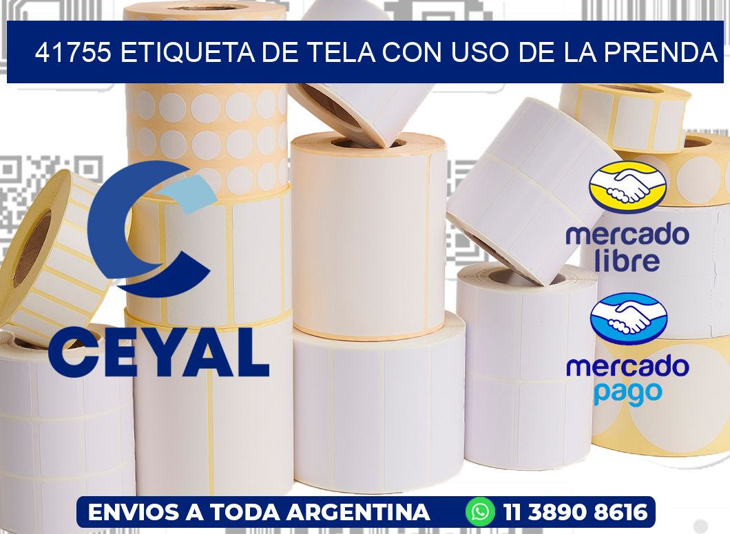 41755 ETIQUETA DE TELA CON USO DE LA PRENDA