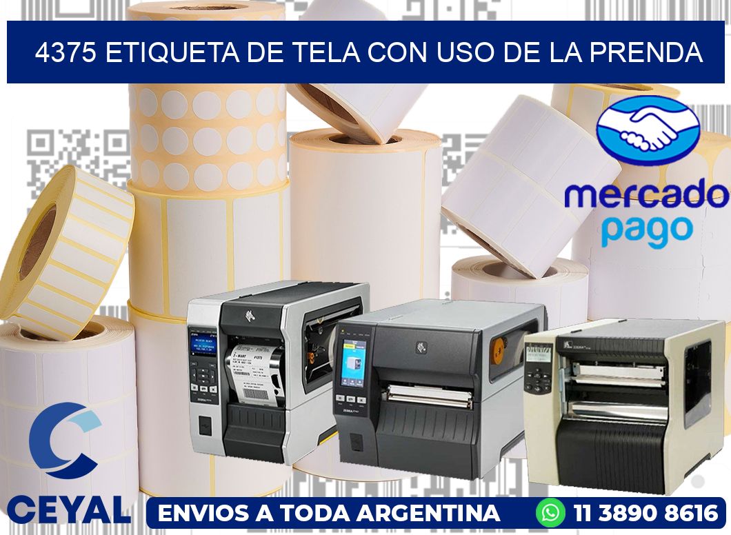 4375 ETIQUETA DE TELA CON USO DE LA PRENDA