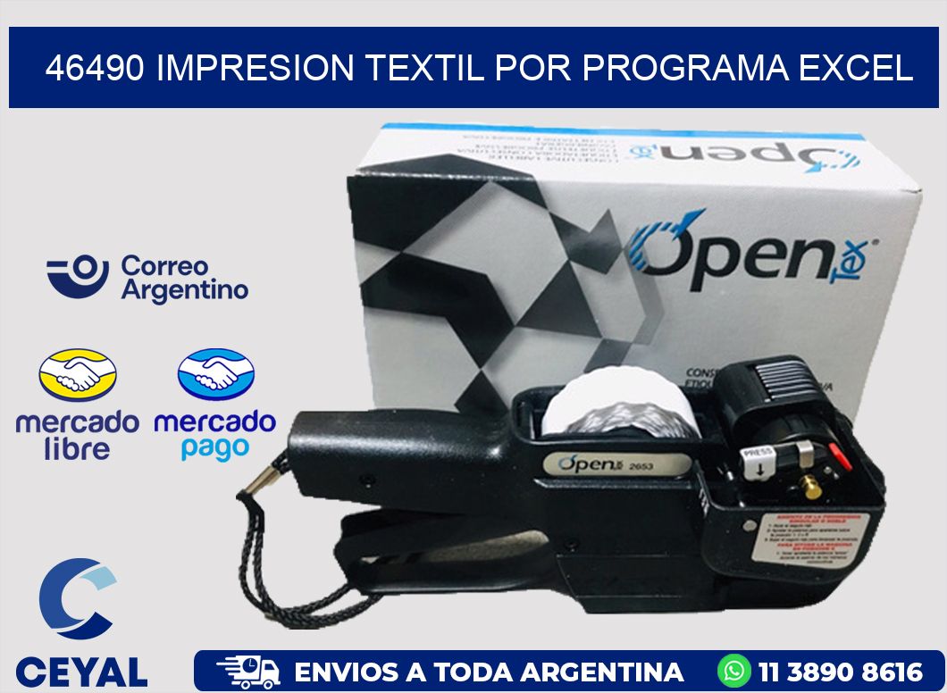 46490 IMPRESION TEXTIL POR PROGRAMA EXCEL