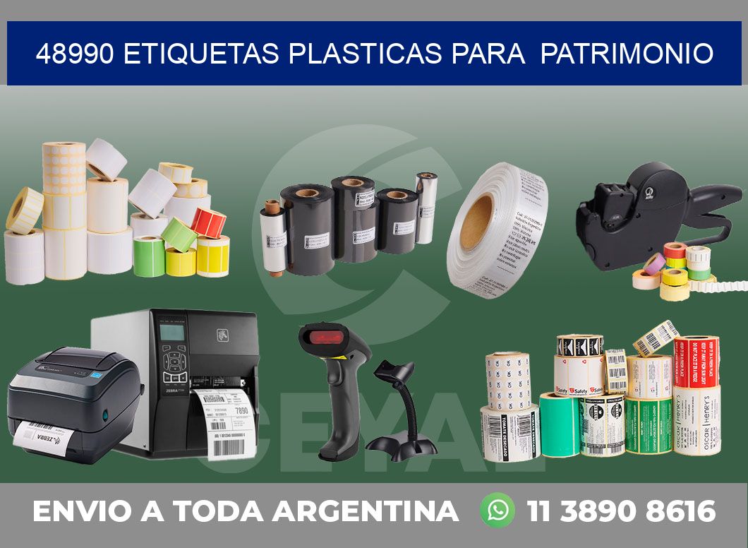 48990 ETIQUETAS PLASTICAS PARA  PATRIMONIO