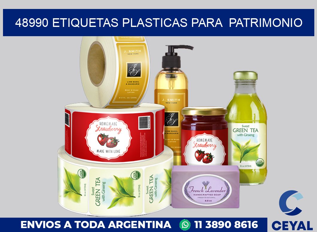 48990 ETIQUETAS PLASTICAS PARA  PATRIMONIO