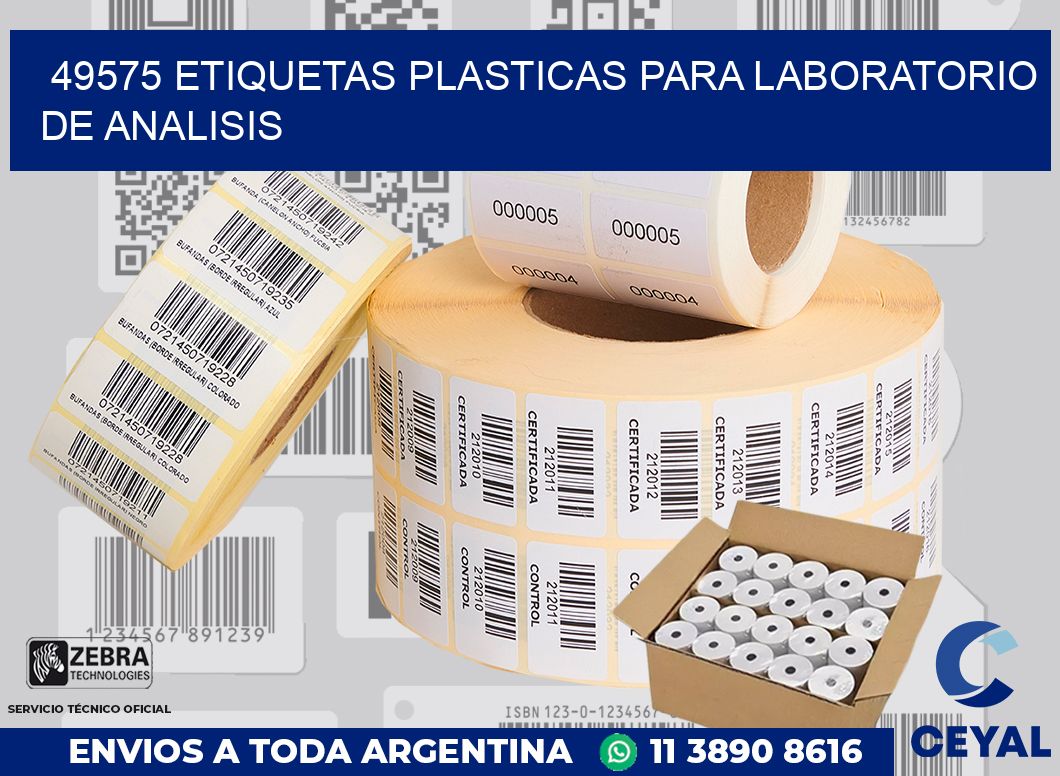 49575 ETIQUETAS PLASTICAS PARA LABORATORIO DE ANALISIS
