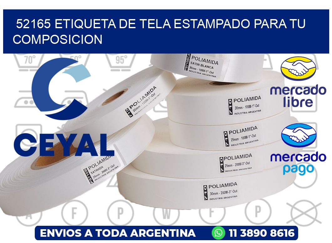 52165 ETIQUETA DE TELA ESTAMPADO PARA TU COMPOSICION