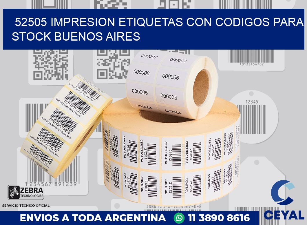 52505 IMPRESION ETIQUETAS CON CODIGOS PARA STOCK BUENOS AIRES