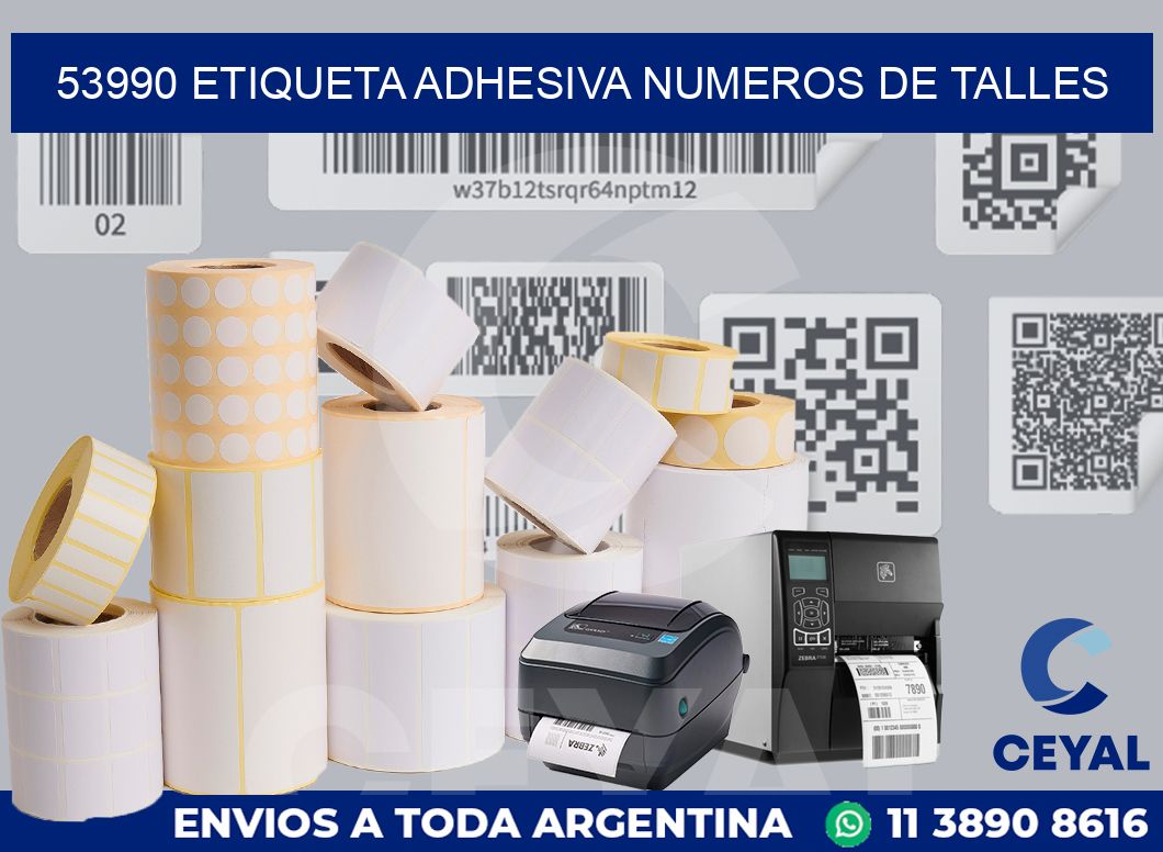 53990 ETIQUETA ADHESIVA NUMEROS DE TALLES