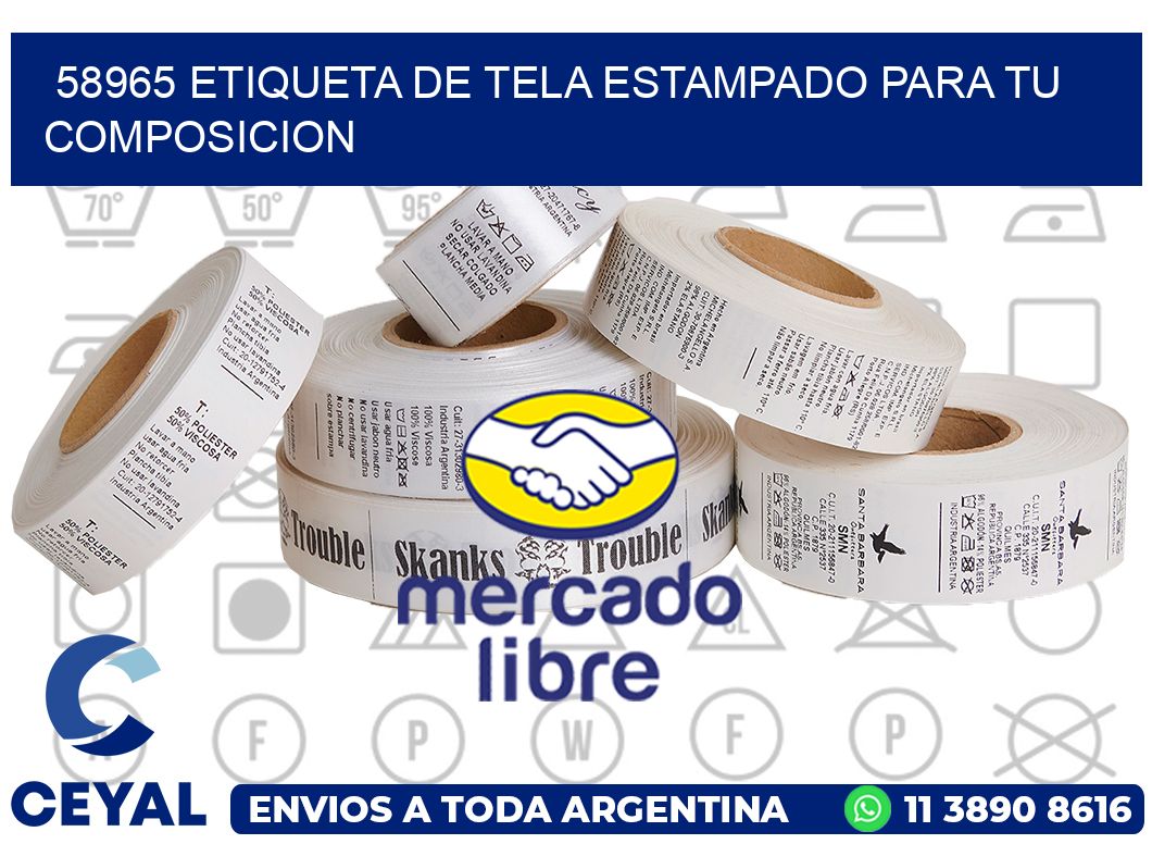 58965 ETIQUETA DE TELA ESTAMPADO PARA TU COMPOSICION