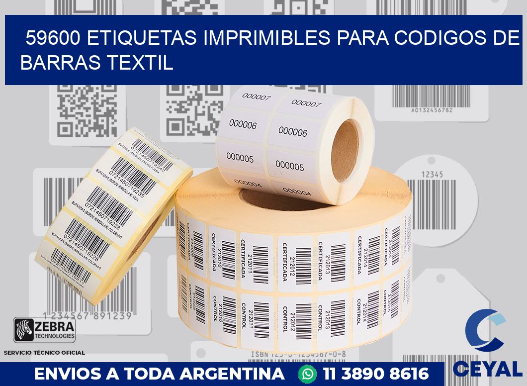 59600 ETIQUETAS IMPRIMIBLES PARA CODIGOS DE BARRAS TEXTIL
