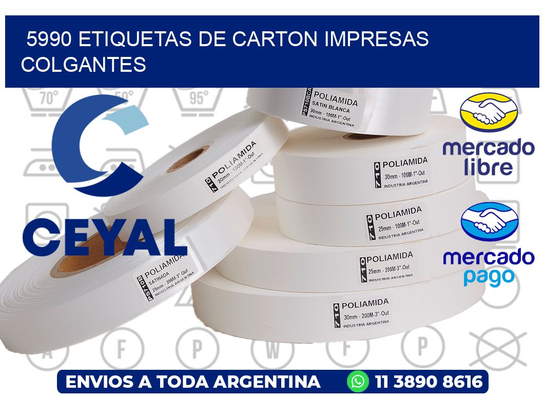 5990 ETIQUETAS DE CARTON IMPRESAS COLGANTES