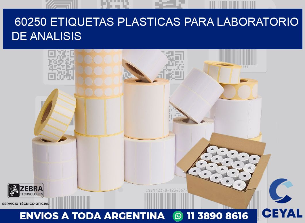 60250 ETIQUETAS PLASTICAS PARA LABORATORIO DE ANALISIS