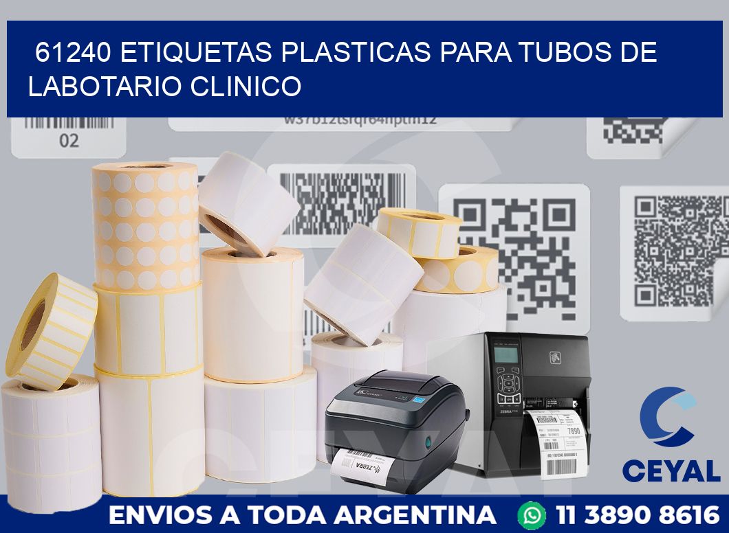 61240 ETIQUETAS PLASTICAS PARA TUBOS DE LABOTARIO CLINICO