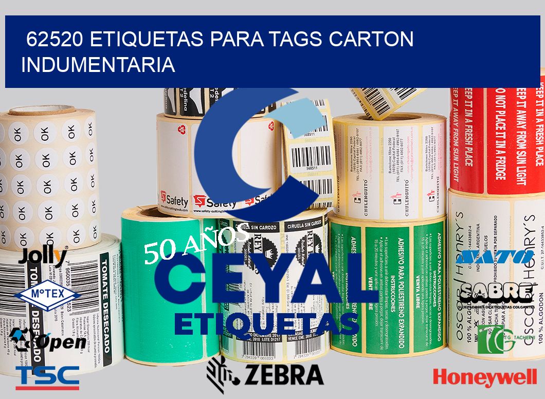 62520 ETIQUETAS PARA TAGS CARTON INDUMENTARIA