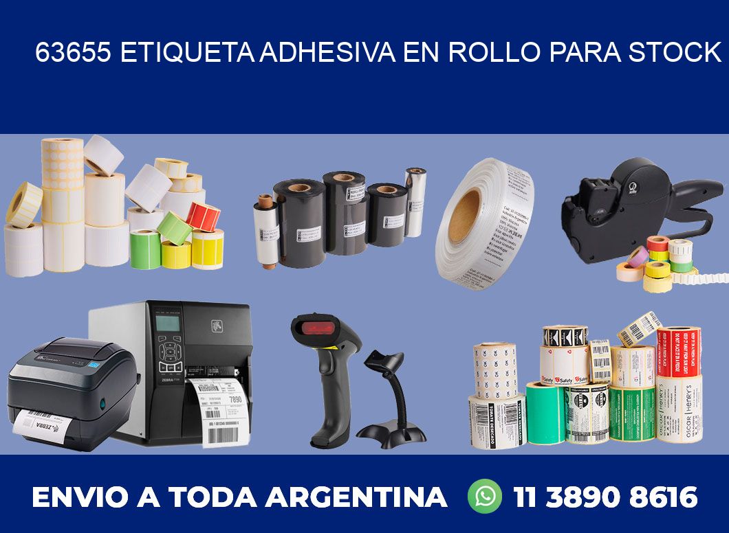 63655 ETIQUETA ADHESIVA EN ROLLO PARA STOCK
