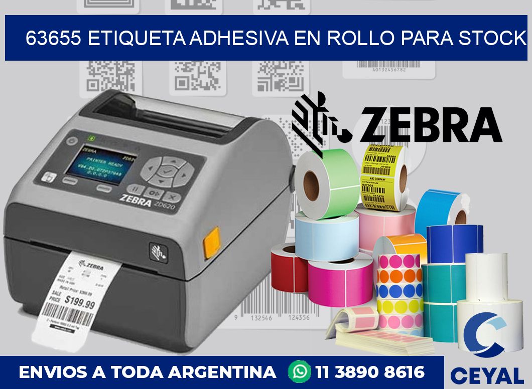 63655 ETIQUETA ADHESIVA EN ROLLO PARA STOCK