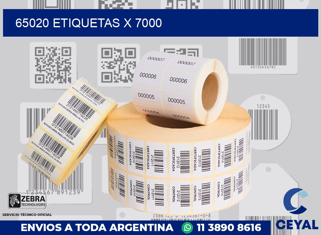 65020 Etiquetas x 7000