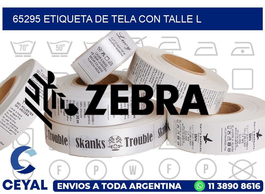 65295 ETIQUETA DE TELA CON TALLE L