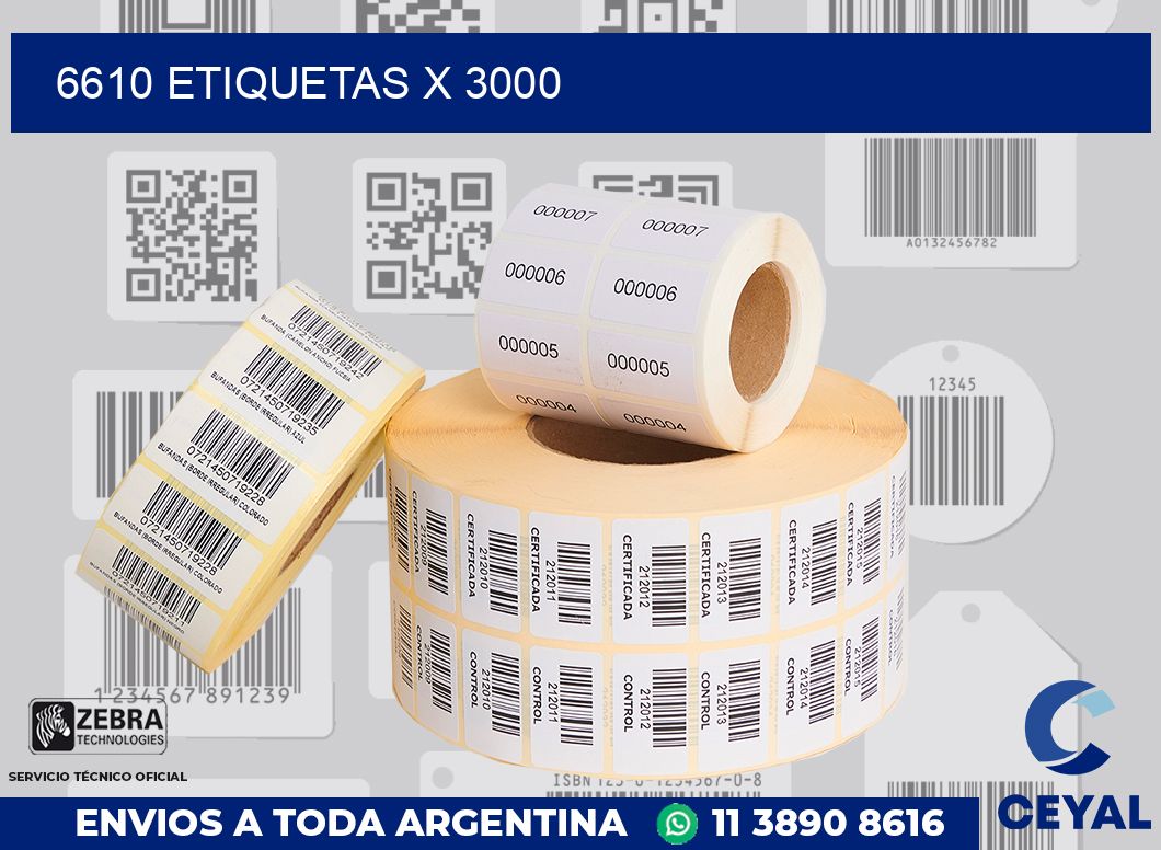 6610 Etiquetas x 3000