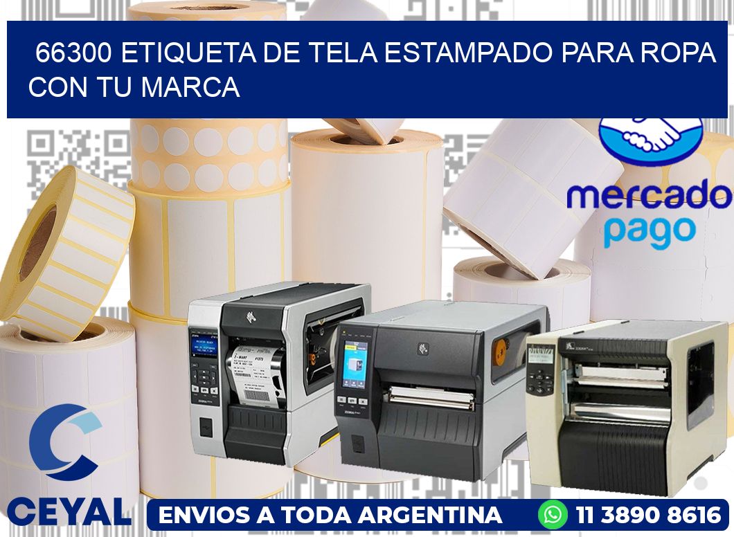 66300 ETIQUETA DE TELA ESTAMPADO PARA ROPA CON TU MARCA
