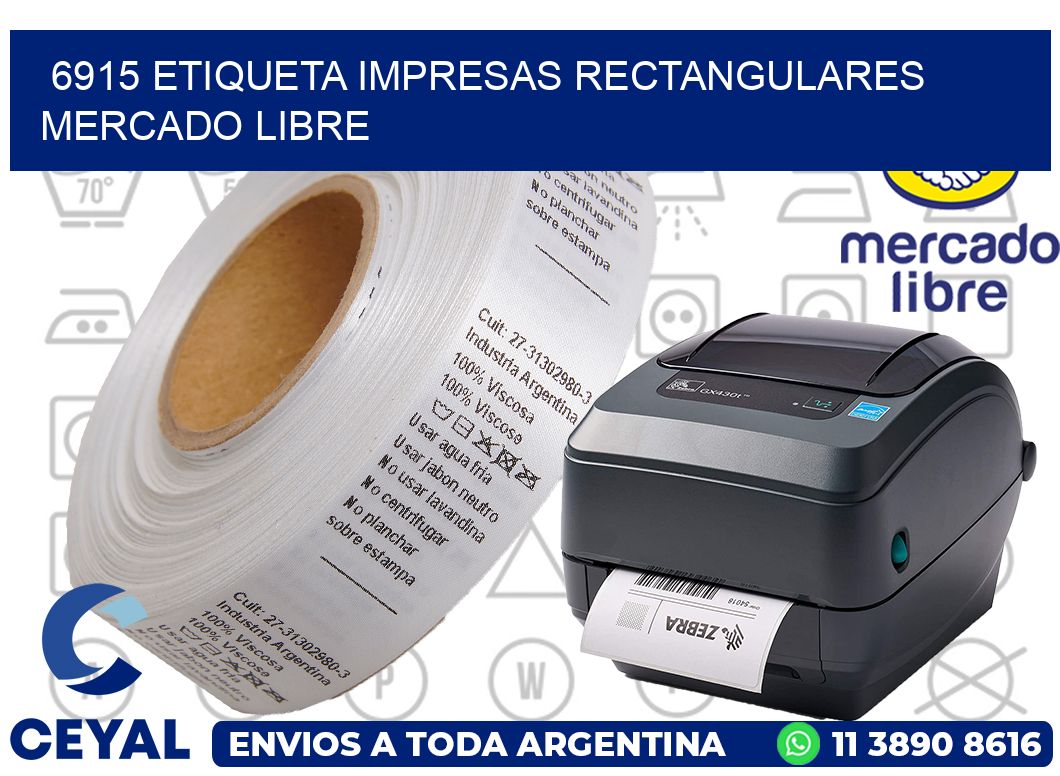 6915 ETIQUETA IMPRESAS RECTANGULARES MERCADO LIBRE