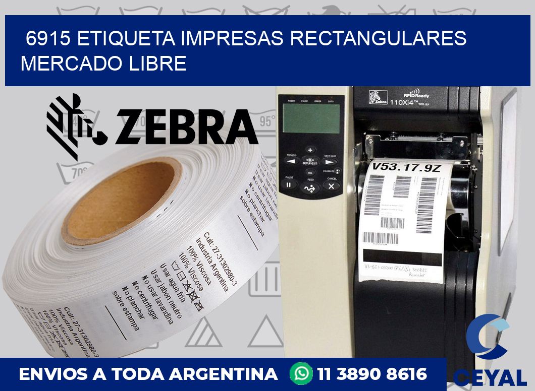 6915 ETIQUETA IMPRESAS RECTANGULARES MERCADO LIBRE