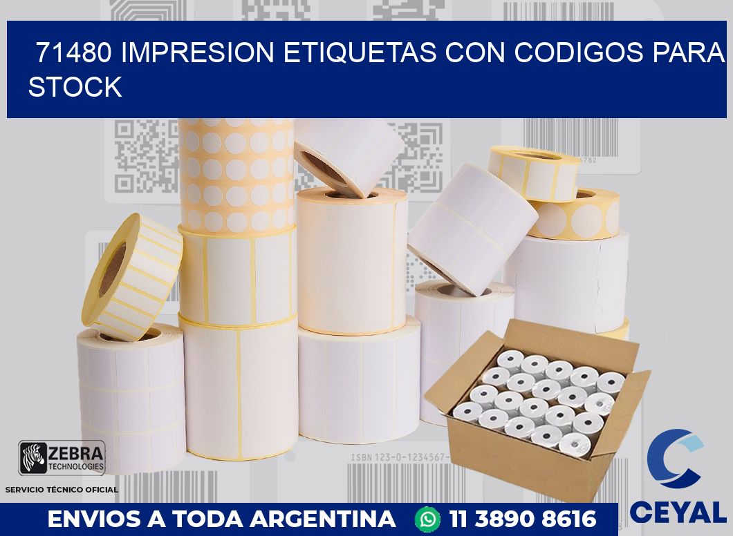 71480 IMPRESION ETIQUETAS CON CODIGOS PARA STOCK