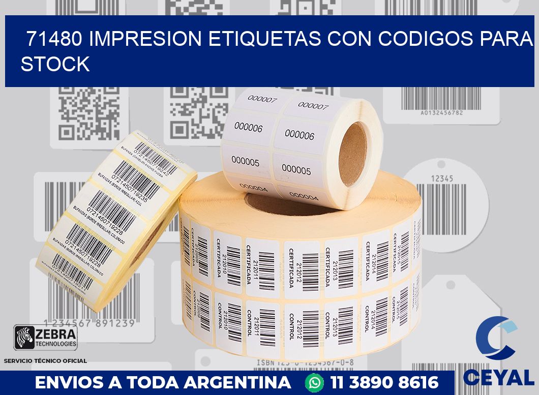 71480 IMPRESION ETIQUETAS CON CODIGOS PARA STOCK