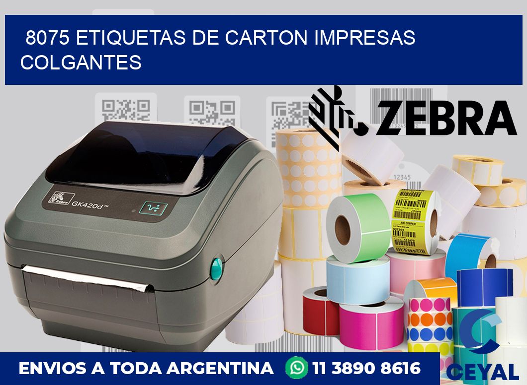8075 ETIQUETAS DE CARTON IMPRESAS COLGANTES