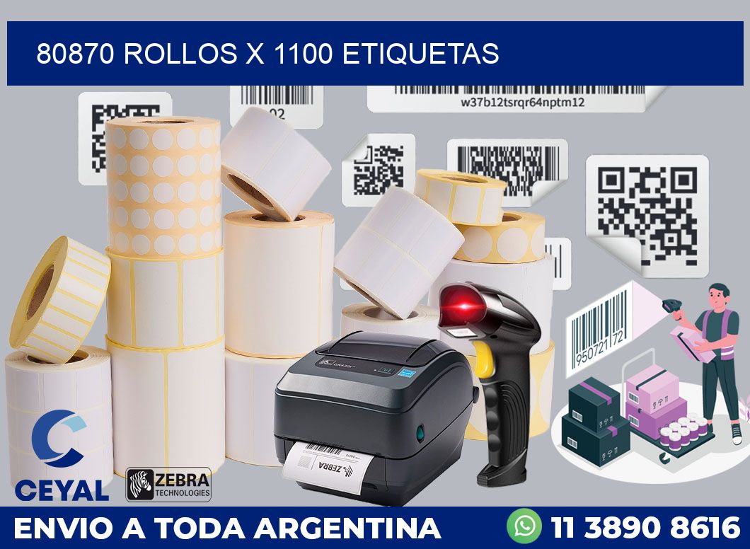 80870 Rollos x 1100 etiquetas