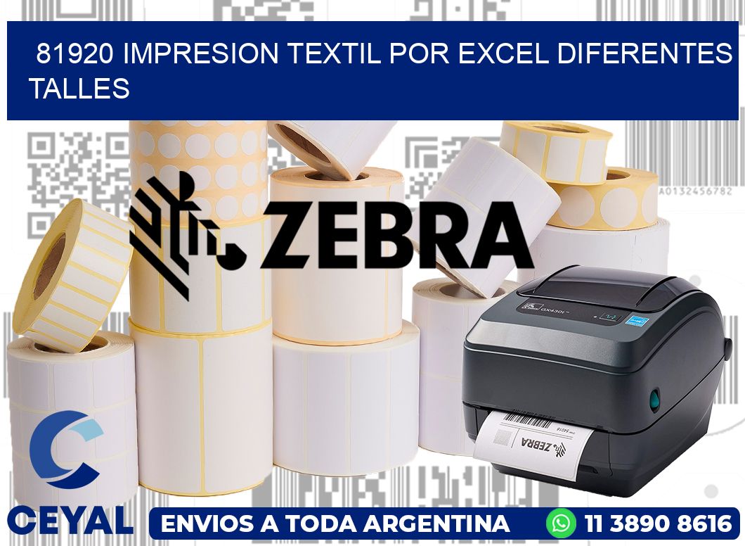 81920 IMPRESION TEXTIL POR EXCEL DIFERENTES TALLES