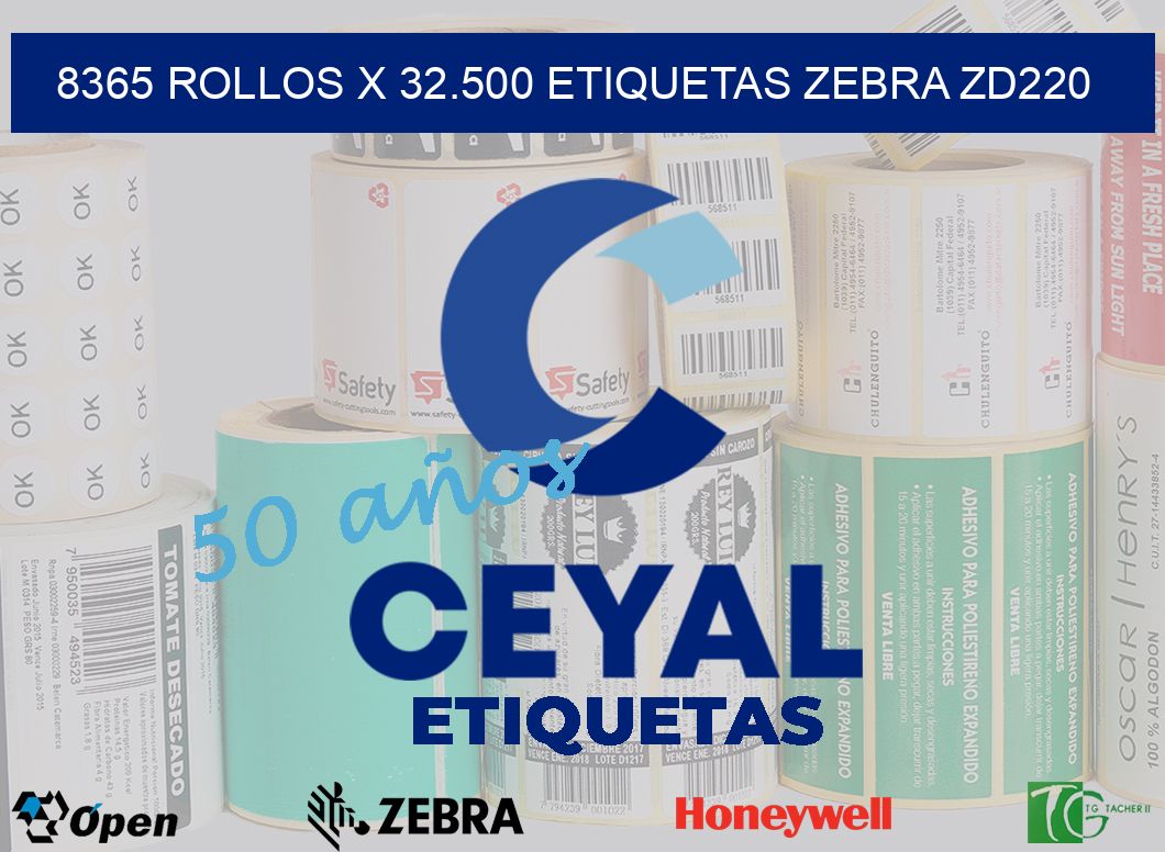 8365 Rollos x 32.500 etiquetas zebra zd220