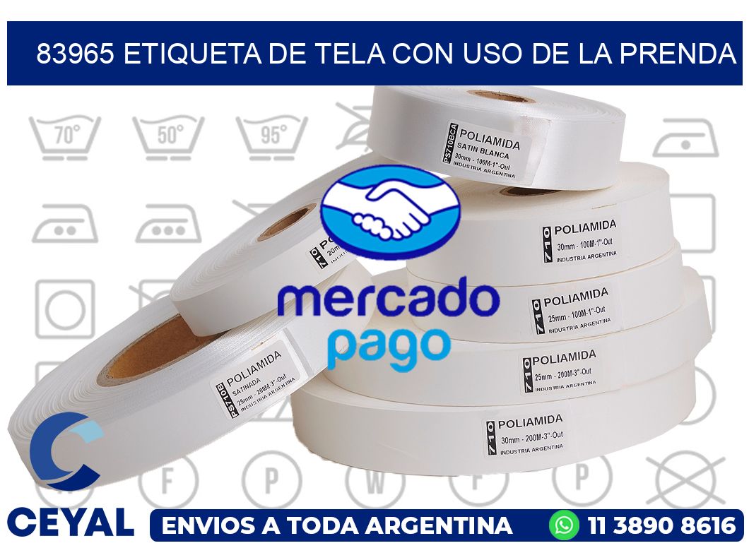 83965 ETIQUETA DE TELA CON USO DE LA PRENDA