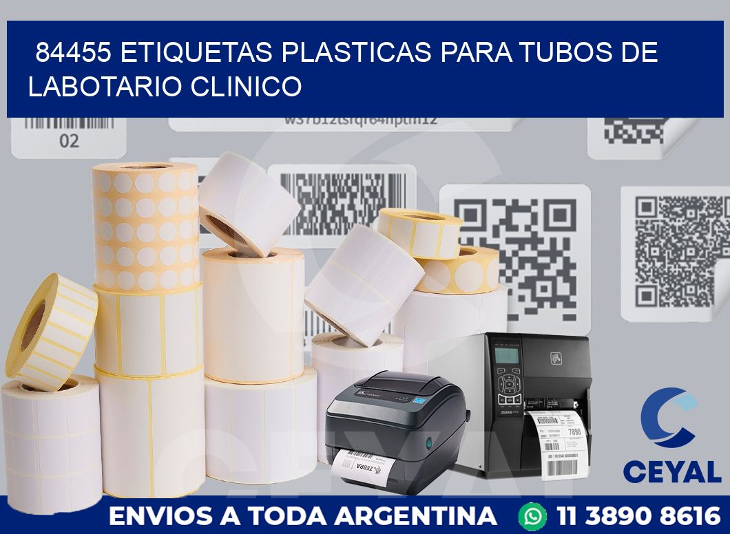 84455 ETIQUETAS PLASTICAS PARA TUBOS DE LABOTARIO CLINICO