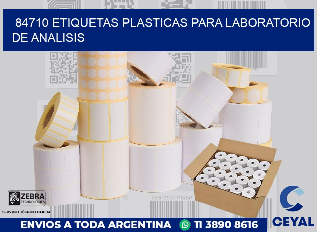 84710 ETIQUETAS PLASTICAS PARA LABORATORIO DE ANALISIS