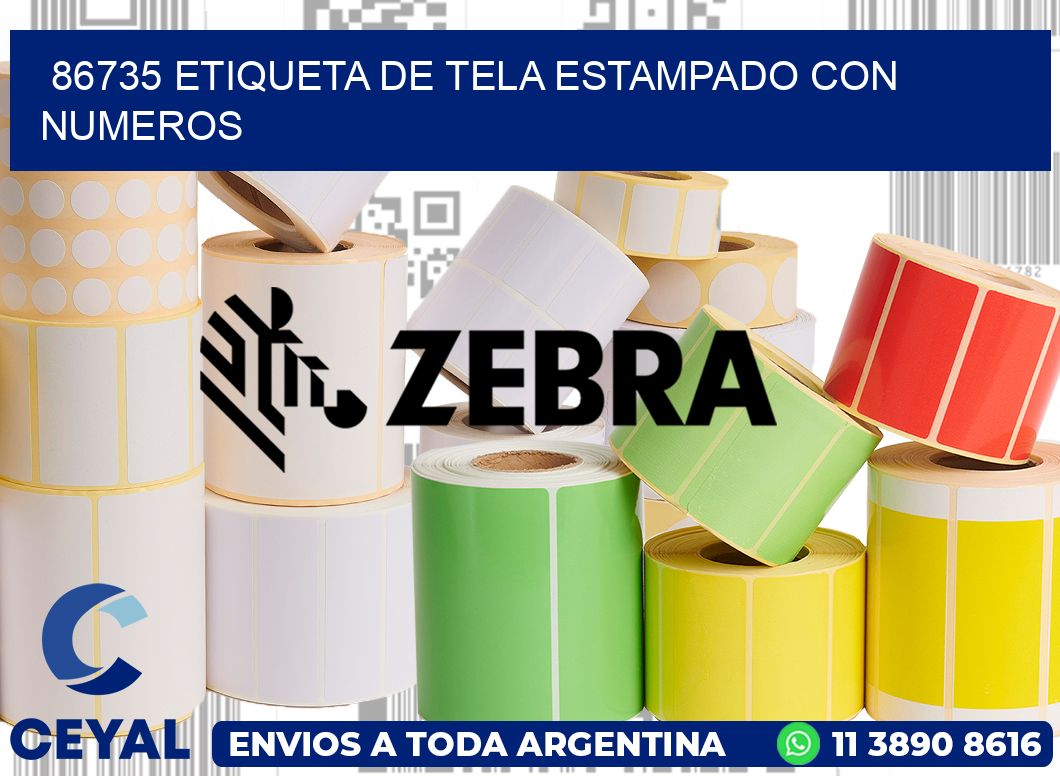 86735 ETIQUETA DE TELA ESTAMPADO CON NUMEROS