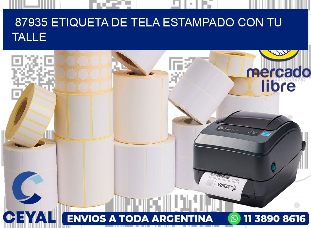 87935 ETIQUETA DE TELA ESTAMPADO CON TU TALLE