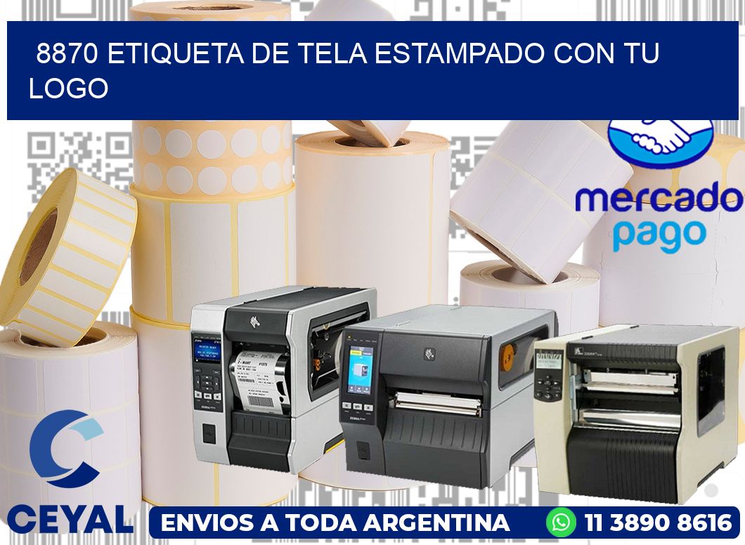 8870 ETIQUETA DE TELA ESTAMPADO CON TU LOGO