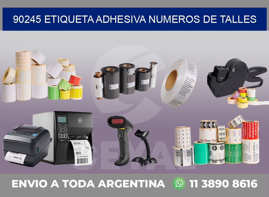 90245 ETIQUETA ADHESIVA NUMEROS DE TALLES
