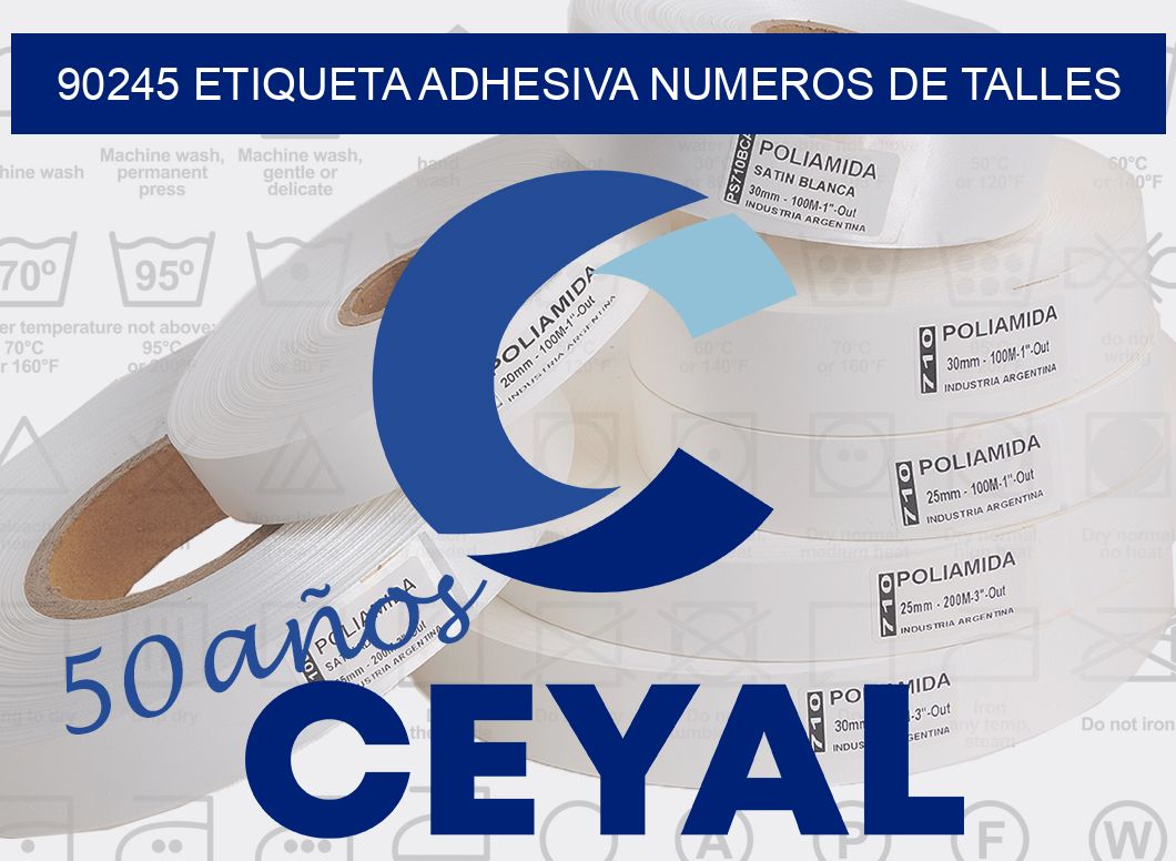 90245 ETIQUETA ADHESIVA NUMEROS DE TALLES