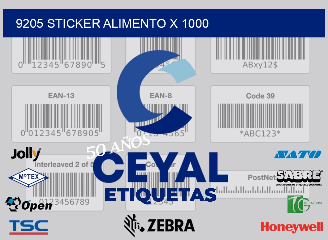 9205 sticker alimento x 1000