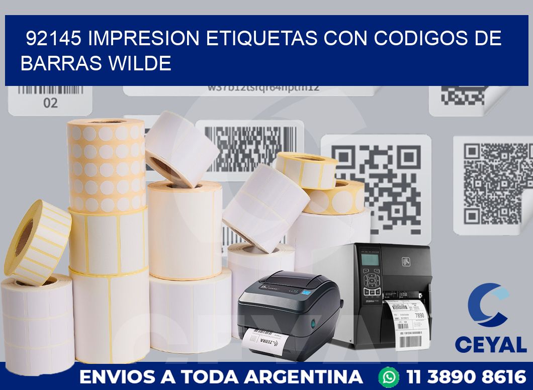 92145 IMPRESION ETIQUETAS CON CODIGOS DE BARRAS WILDE