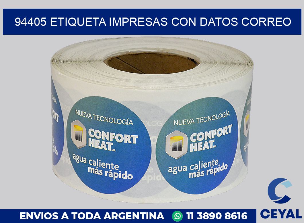 94405 ETIQUETA IMPRESAS CON DATOS CORREO