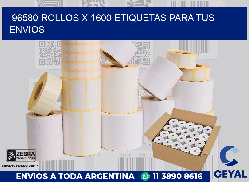 96580 Rollos x 1600 etiquetas para tus envios