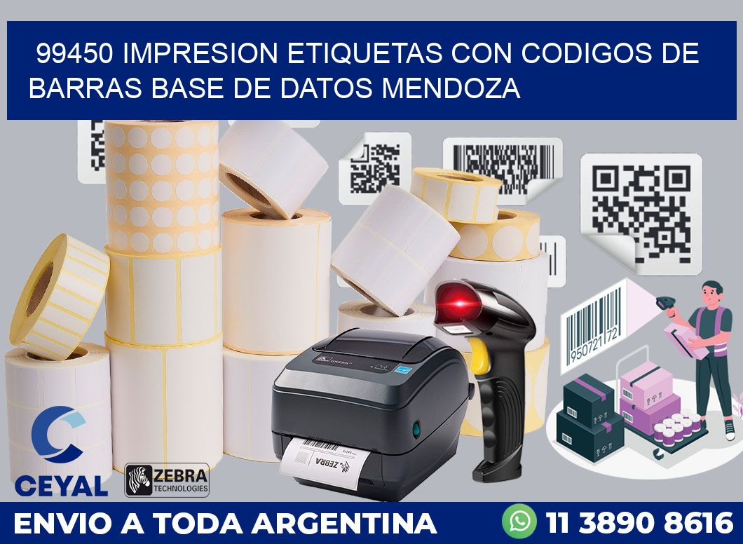 99450 IMPRESION ETIQUETAS CON CODIGOS DE BARRAS BASE DE DATOS MENDOZA