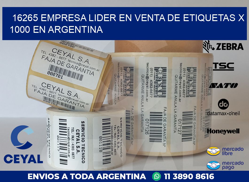 16265 EMPRESA LIDER EN VENTA DE ETIQUETAS X 1000 EN ARGENTINA